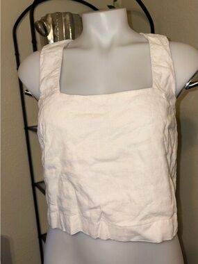 Abercrombie & Fitch Cream Square Neck Crop Tank